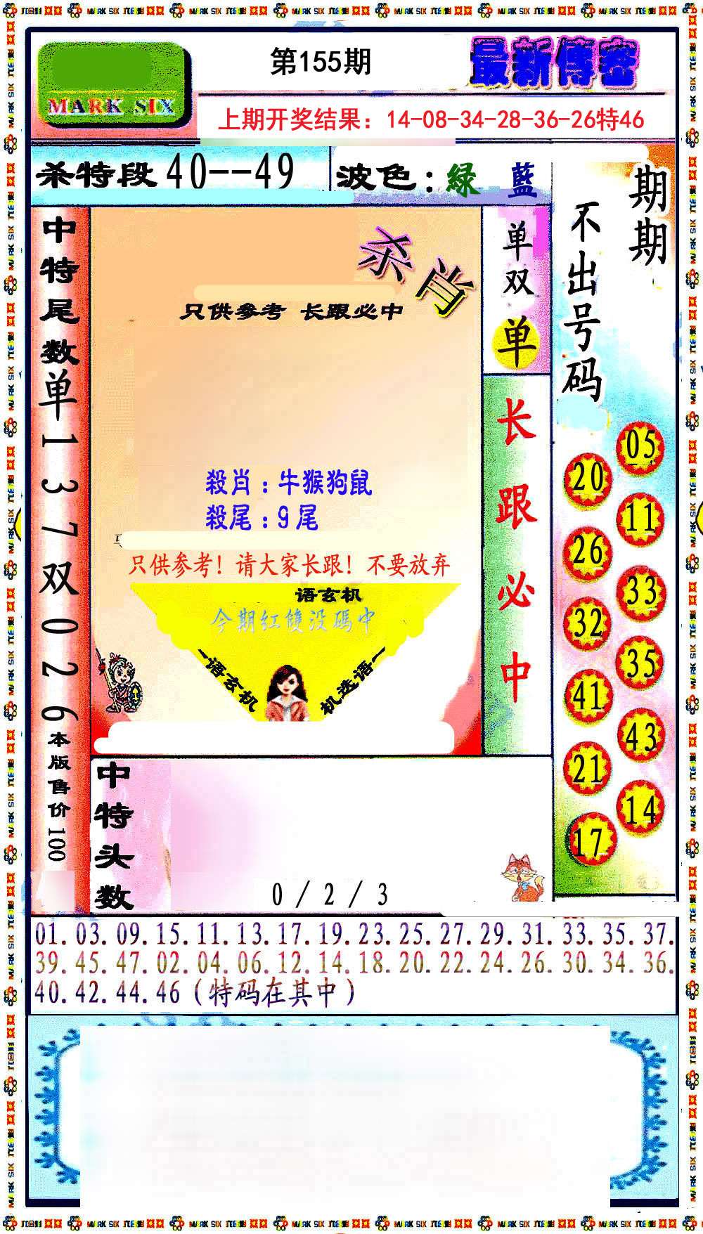 2024155期最新传密绝杀6肖
