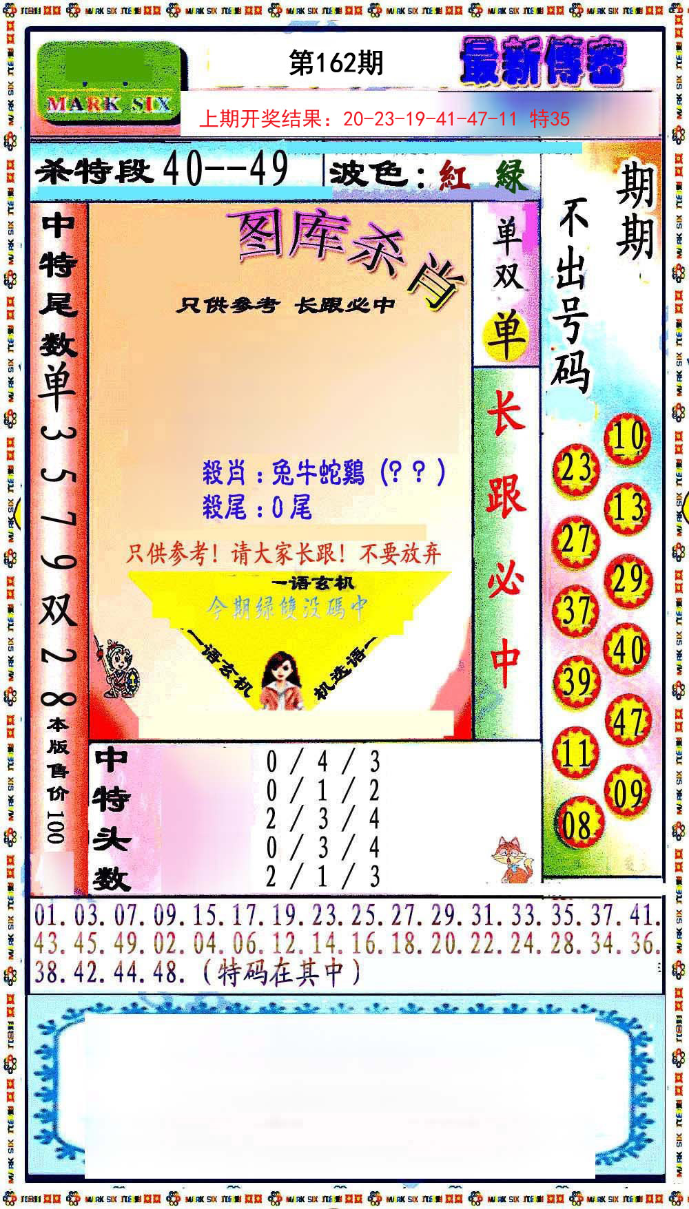 2024162期最新传密绝杀6肖