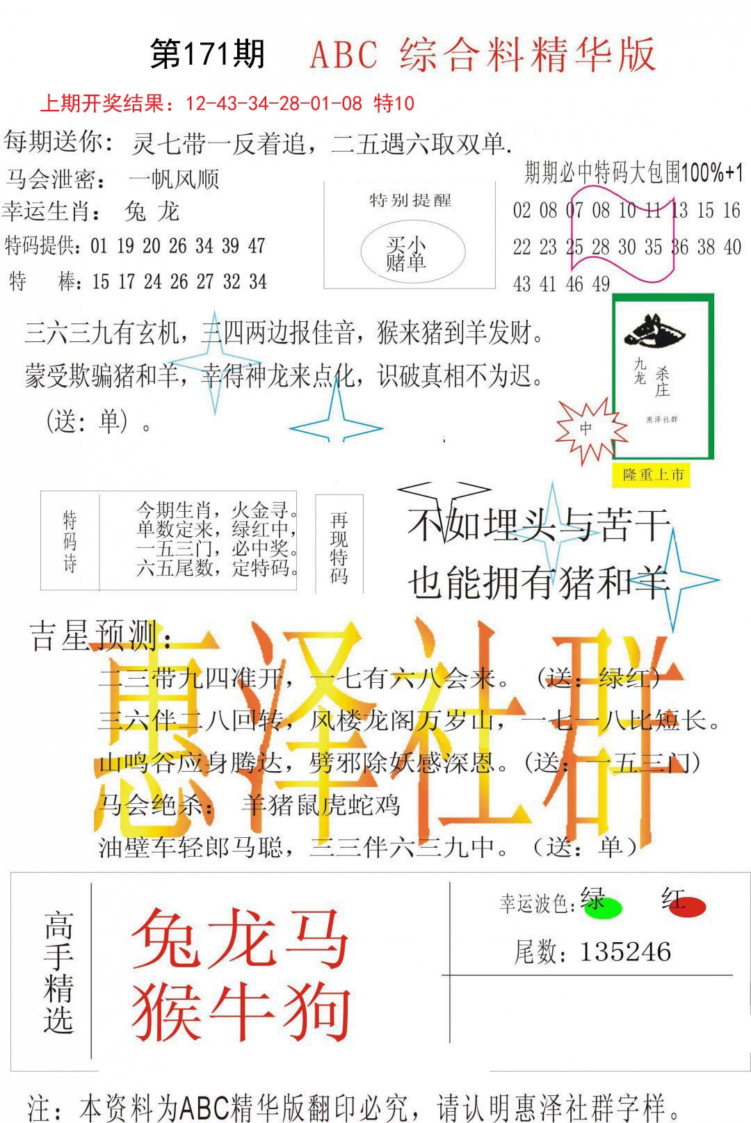 2024171期综合正版资料