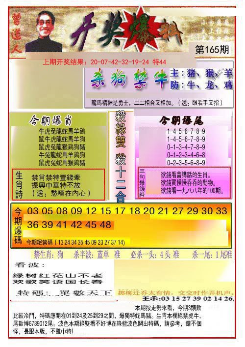2024165期开奖爆料(新图推荐)