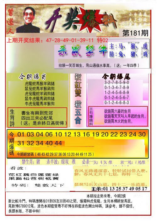 2024181期开奖爆料(新图推荐)
