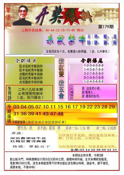 2024179期开奖爆料(新图推荐)