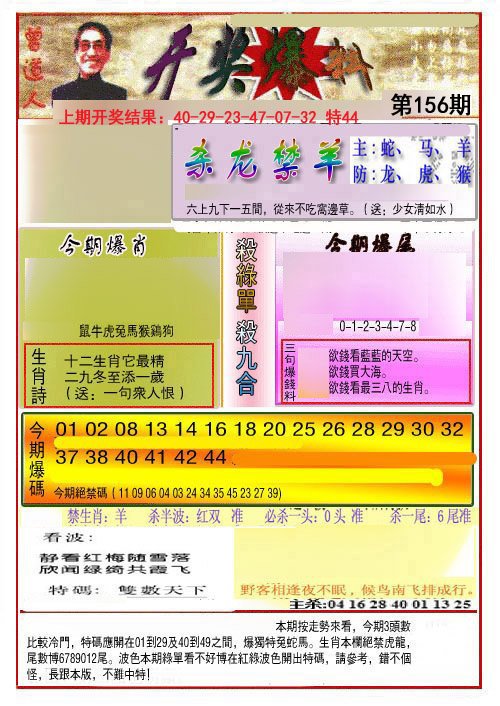 2024156期开奖爆料(新图推荐)
