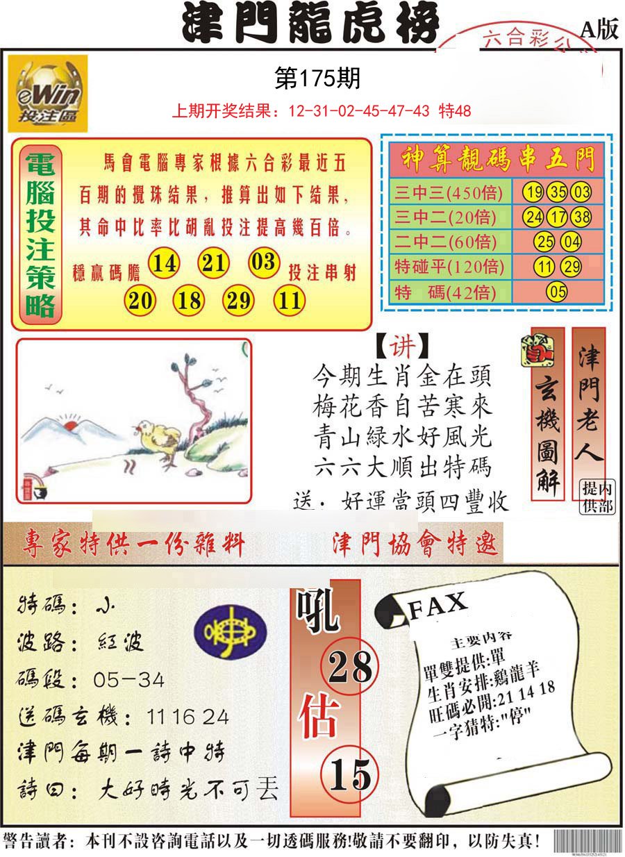 2024175期津门龙虎榜A