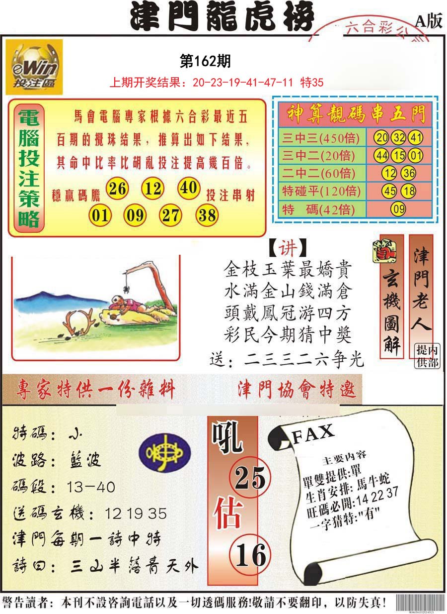 2024162期津门龙虎榜A