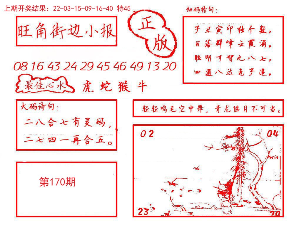 2024170期旺角街边小报