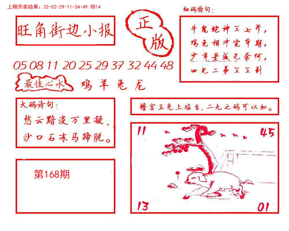 2024168期旺角街边小报