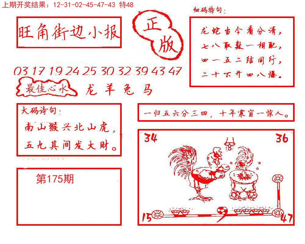 2024175期旺角街边小报