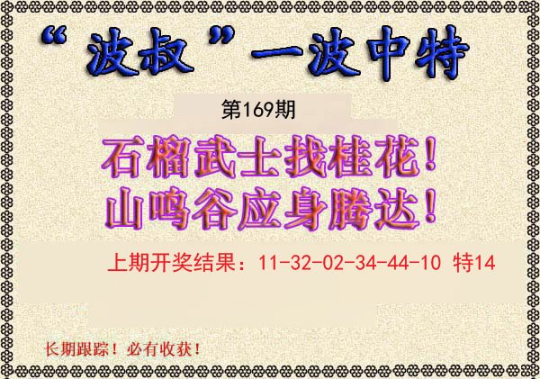 2024169期波叔一波中特