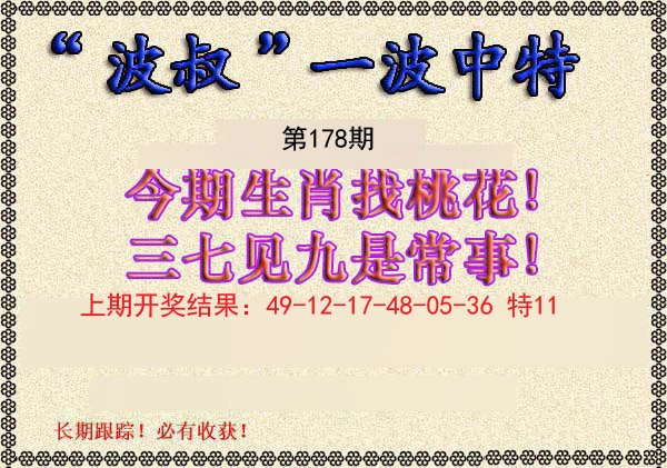 2024178期波叔一波中特