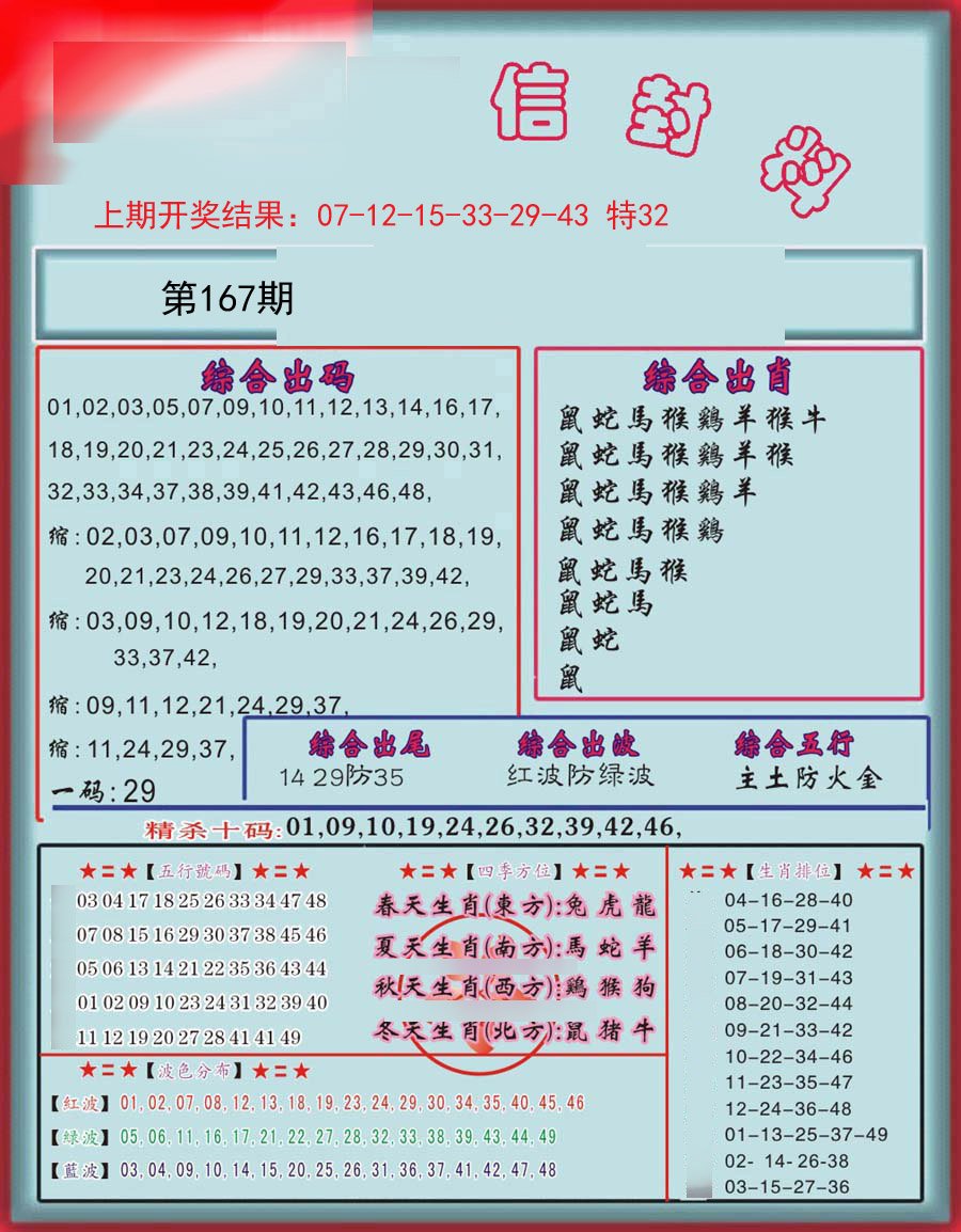 2024167期信封料