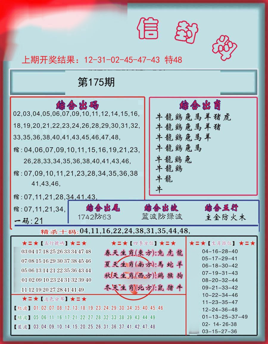 2024175期信封料