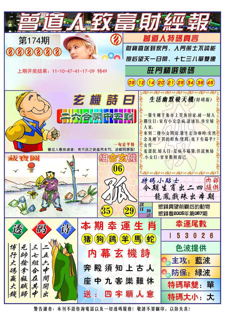 2024174期曾道人致福财经