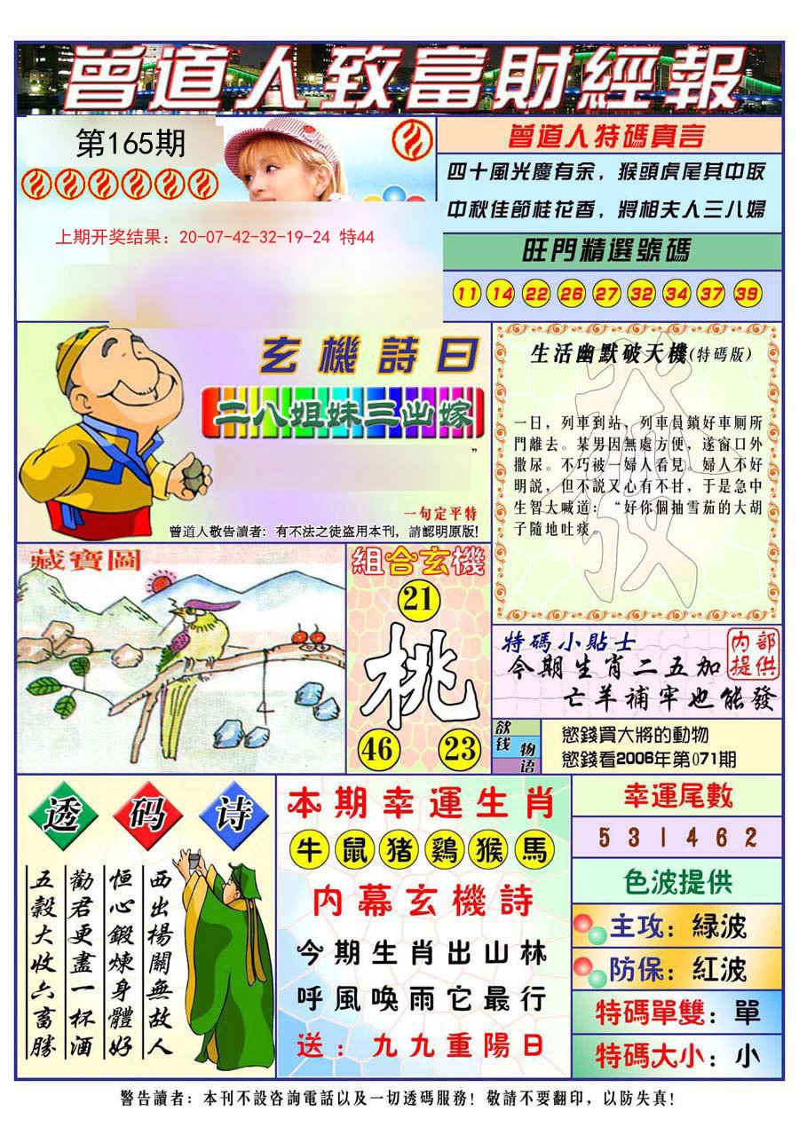2024165期曾道人致福财经
