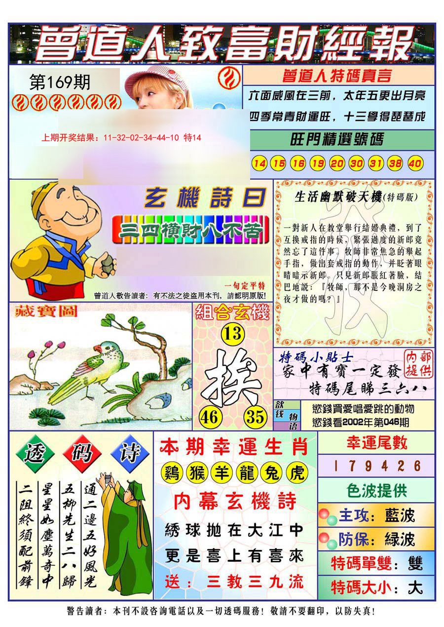 2024169期曾道人致福财经