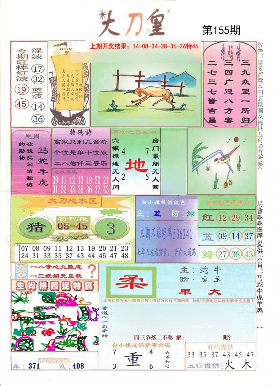 2024155期大刀皇