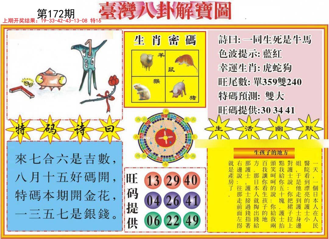 2024172期台湾八卦解宝图
