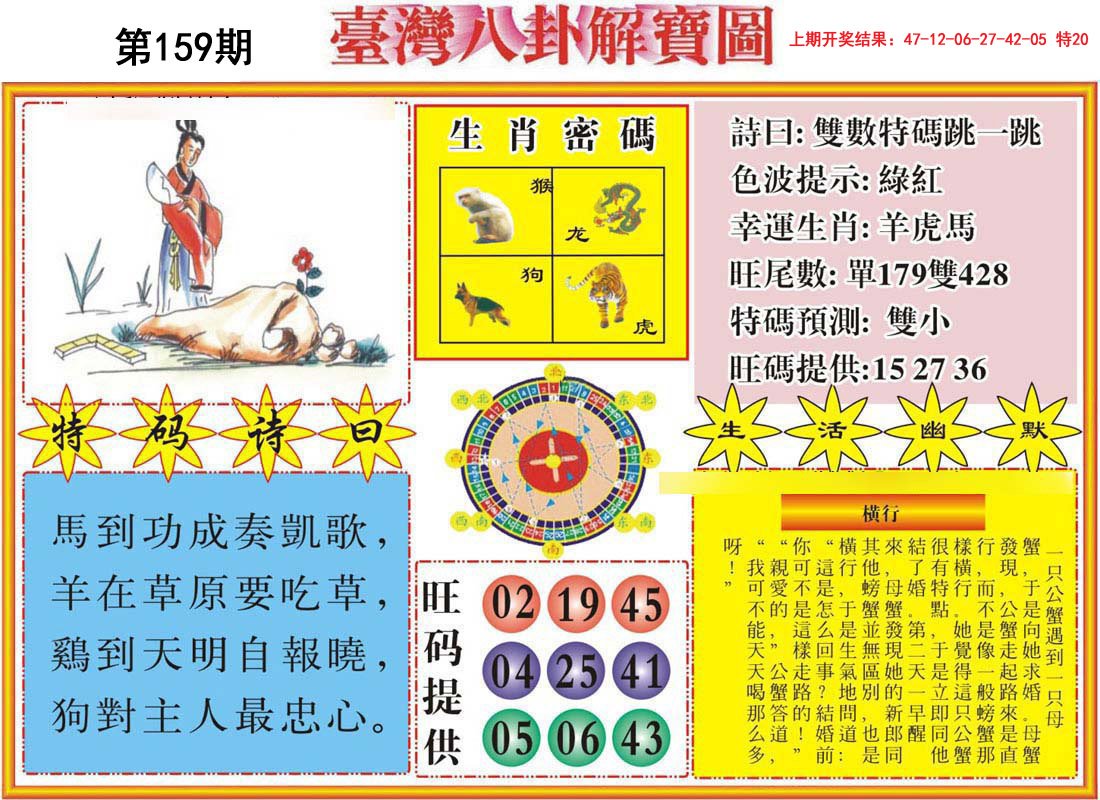 2024159期台湾八卦解宝图