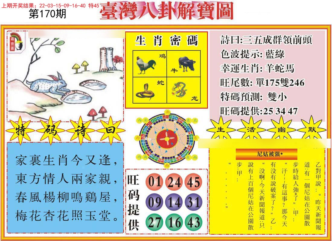 2024170期台湾八卦解宝图