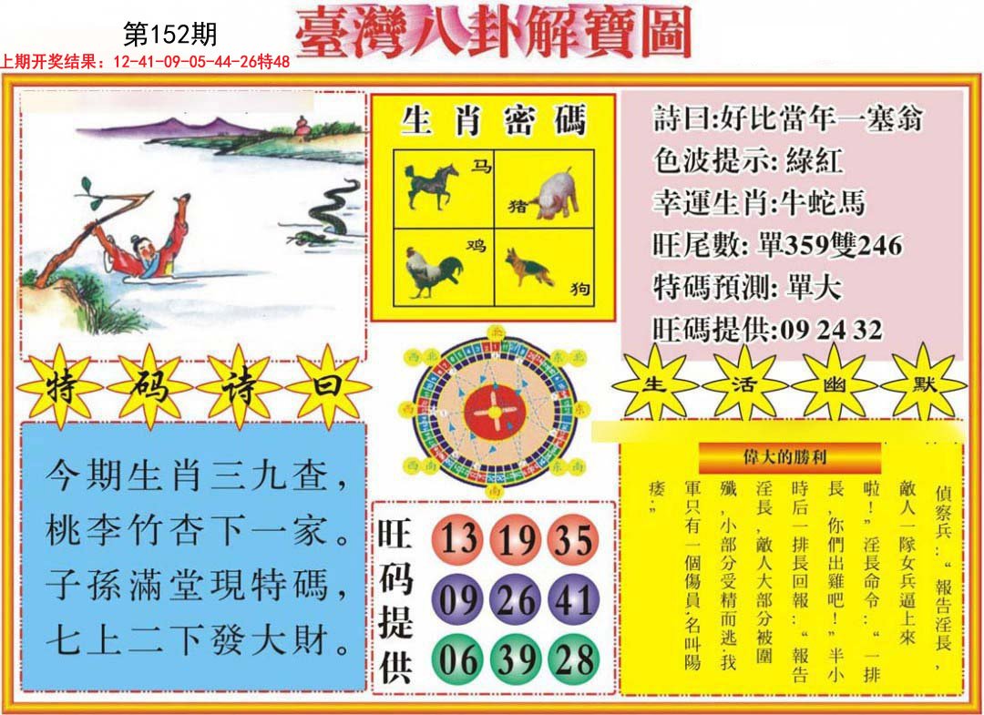 2024152期台湾八卦解宝图