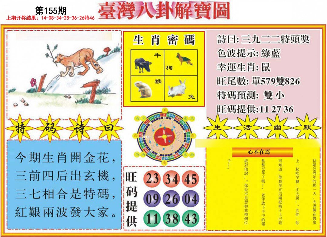 2024155期台湾八卦解宝图