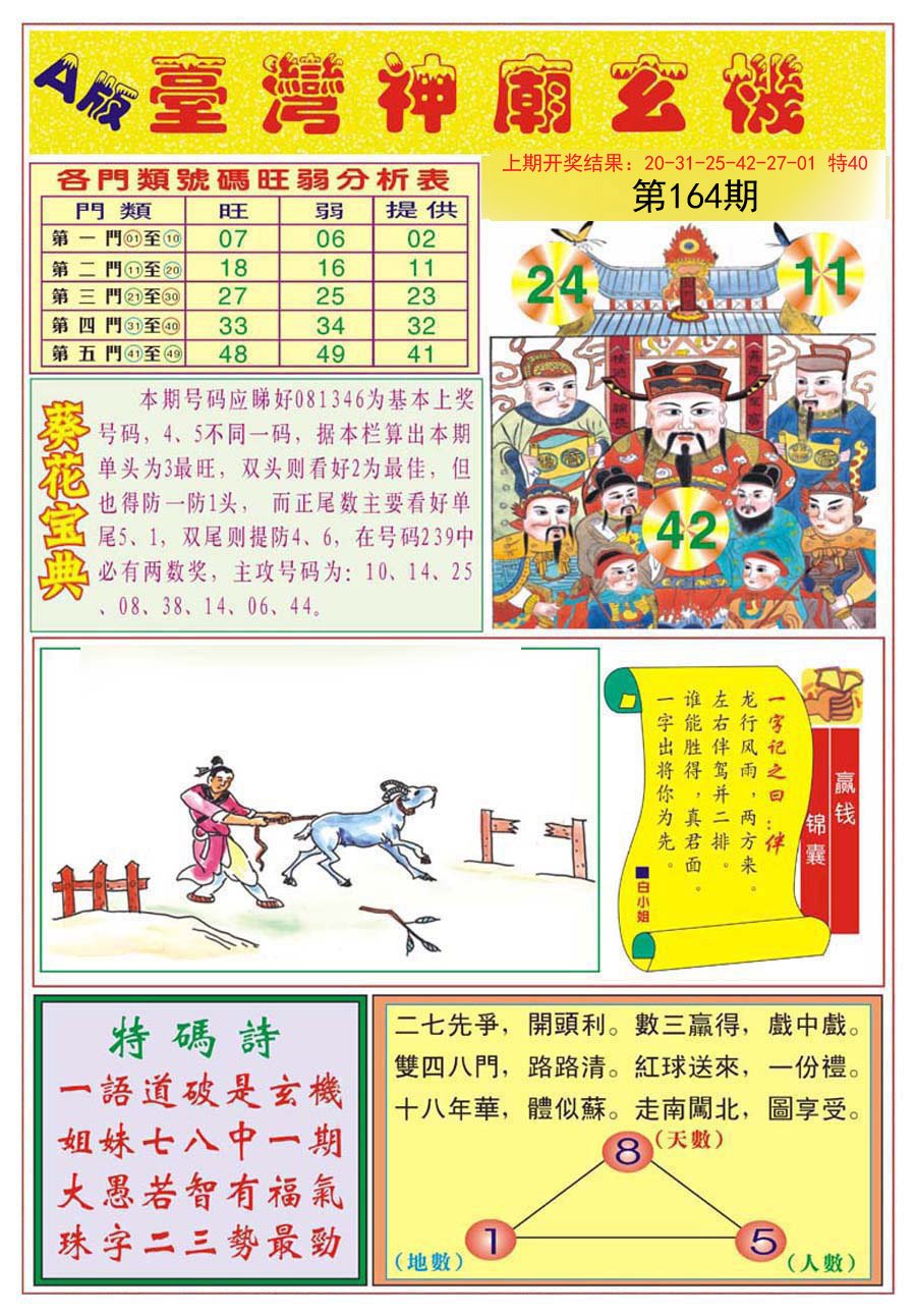 2024164期台湾神庙A
