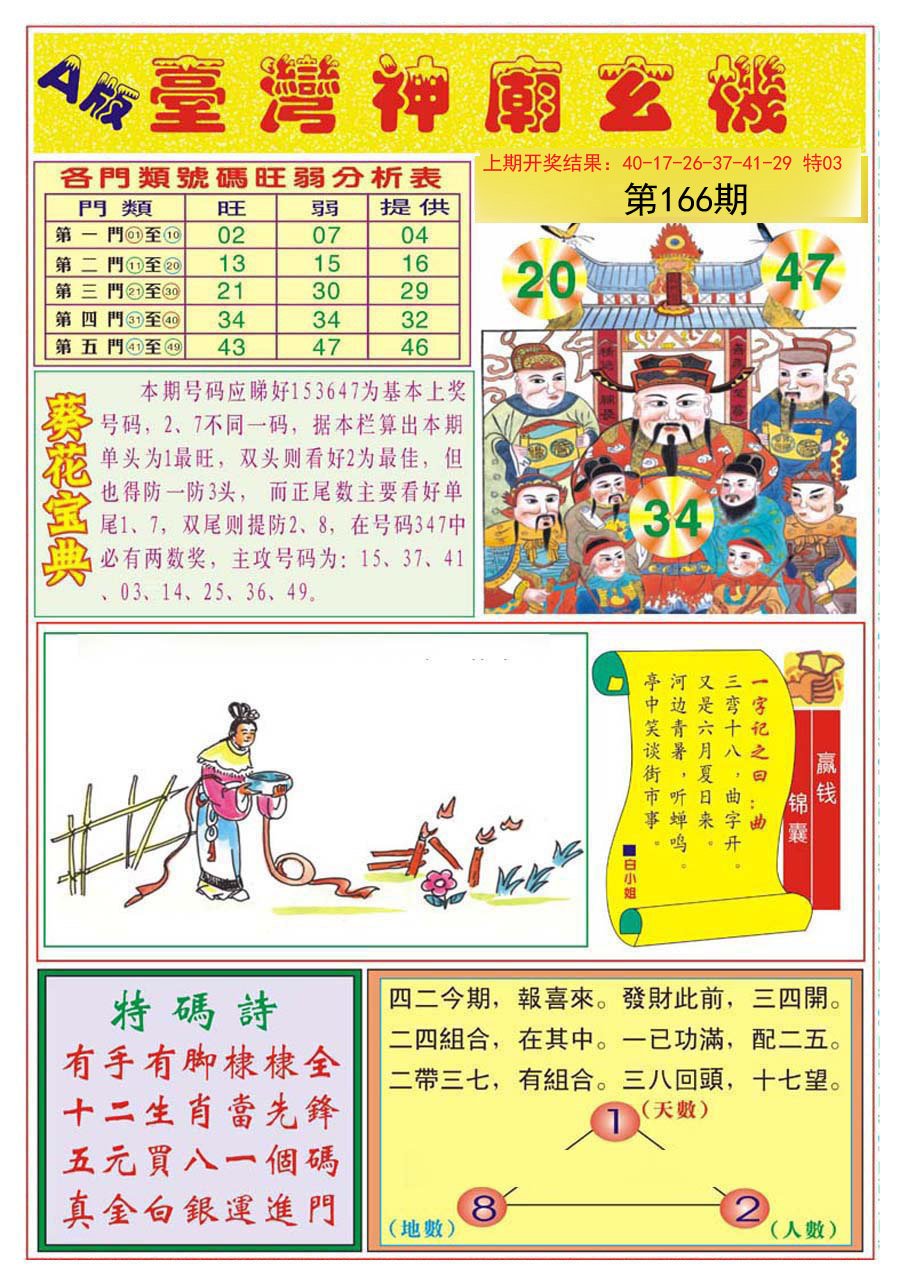 2024166期台湾神庙A