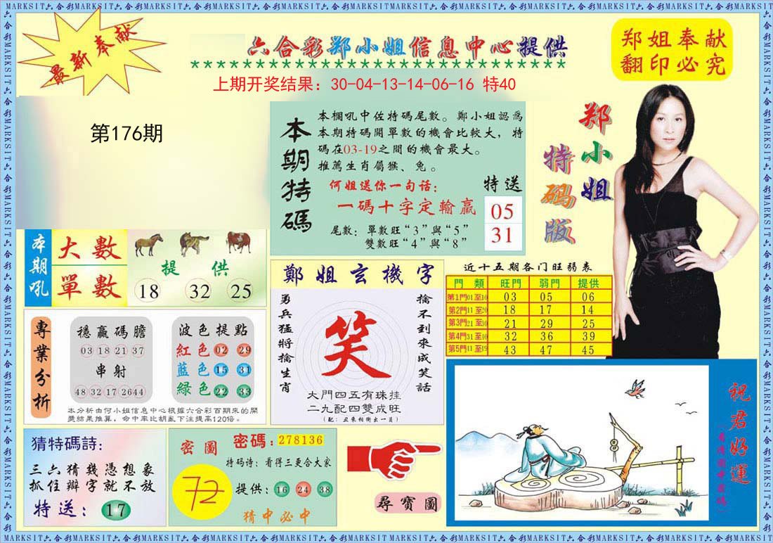 2024176期郑小姐特码报A