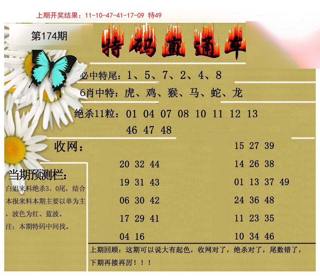 2024174期特码直通车