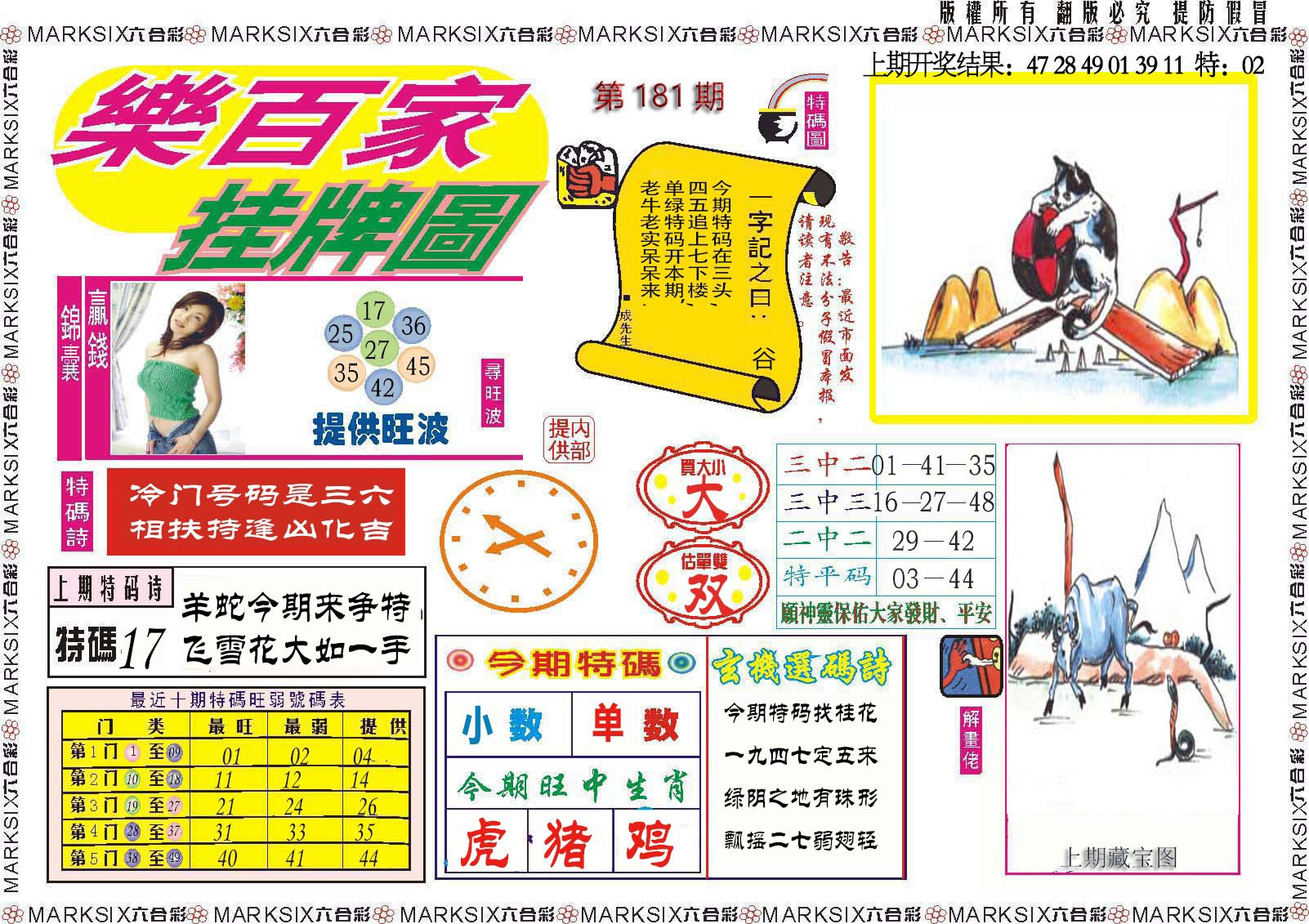 2024181期乐百家挂牌图