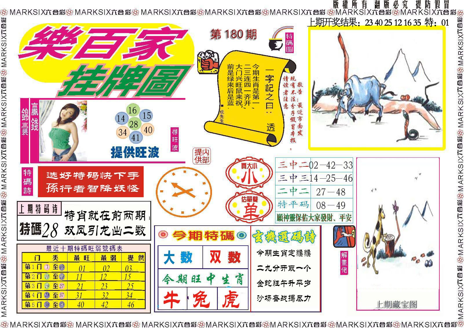 2024180期乐百家挂牌图