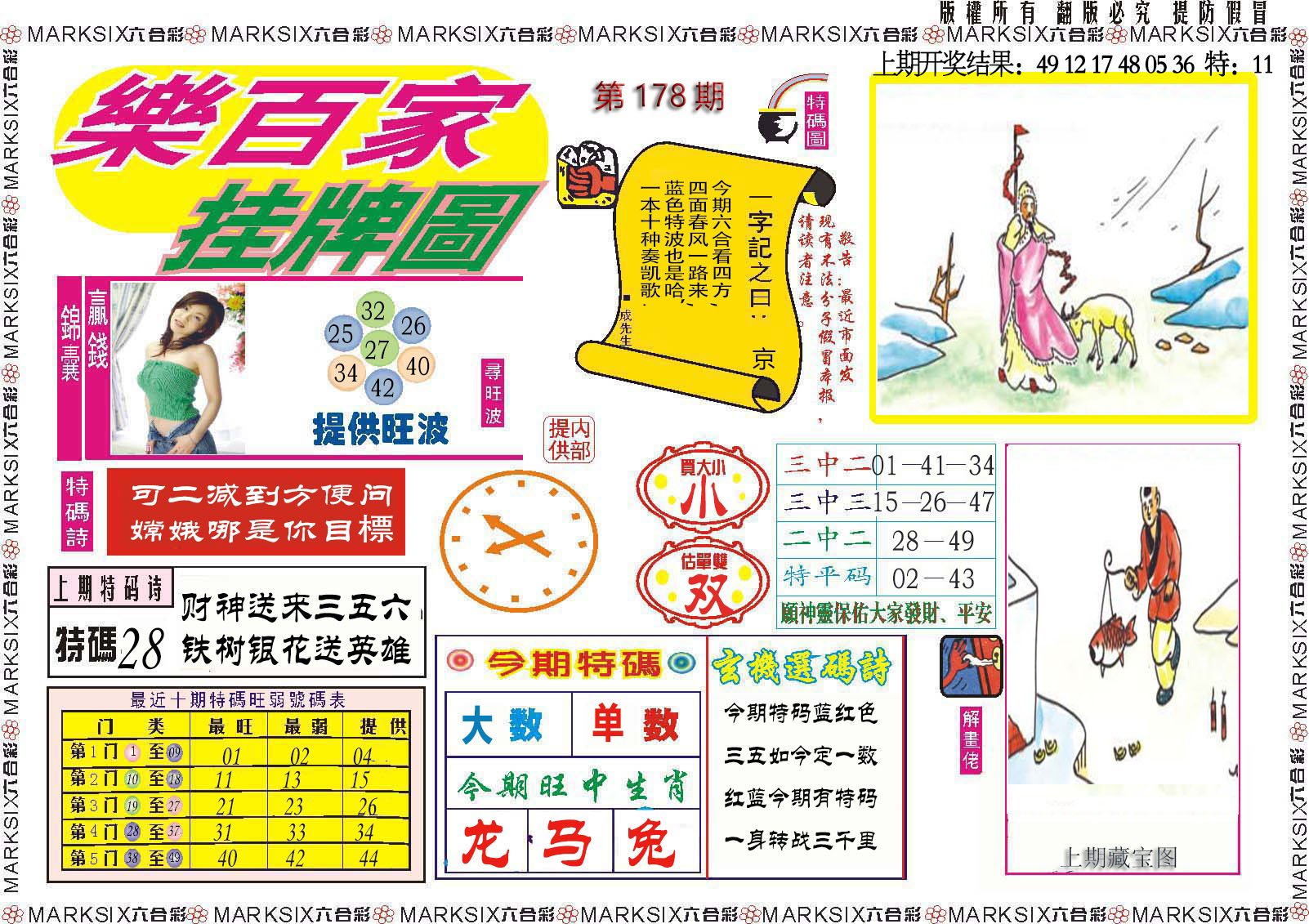 2024178期乐百家挂牌图