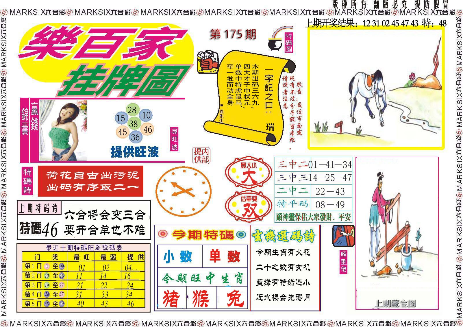 2024175期乐百家挂牌图