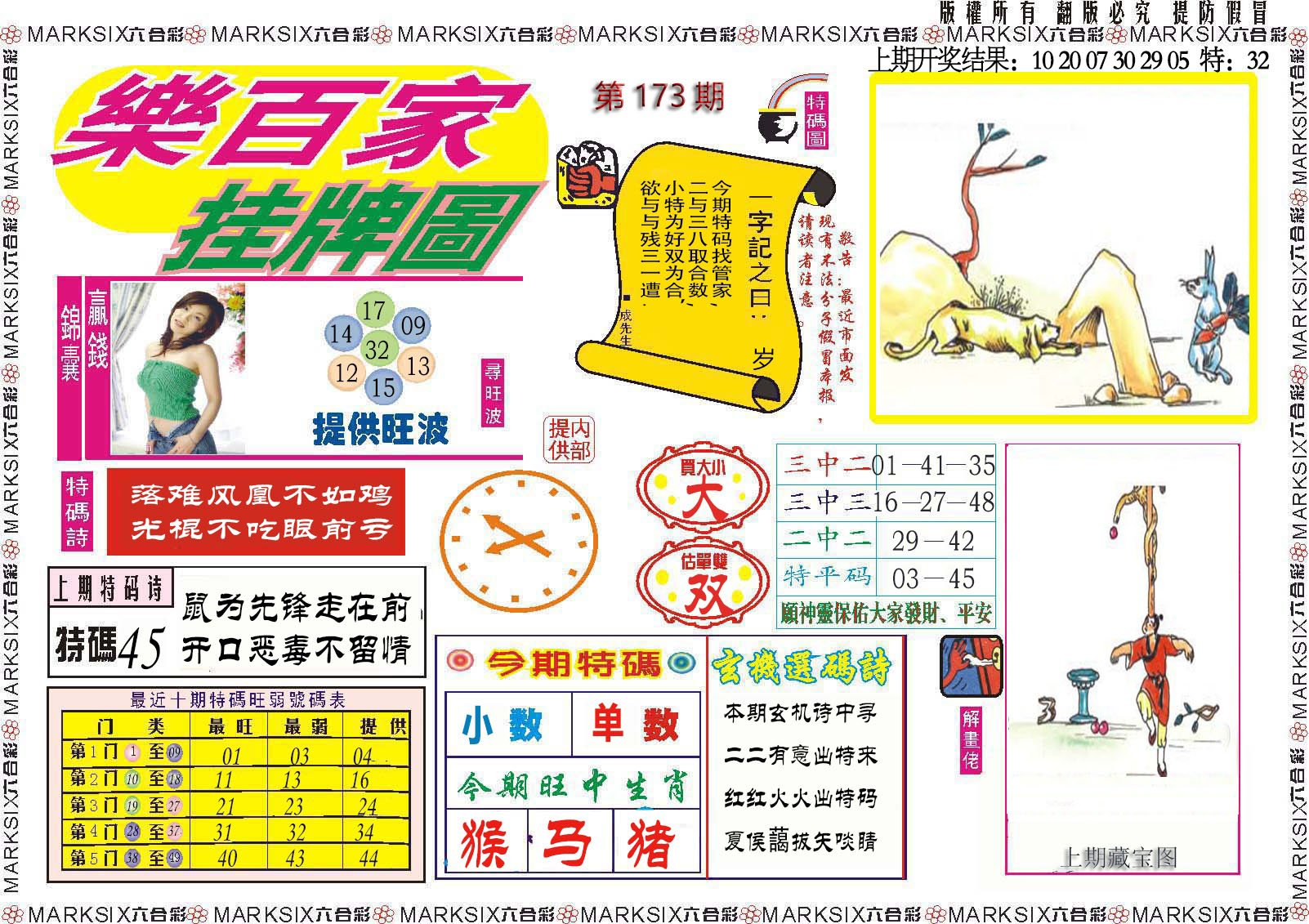 2024173期乐百家挂牌图
