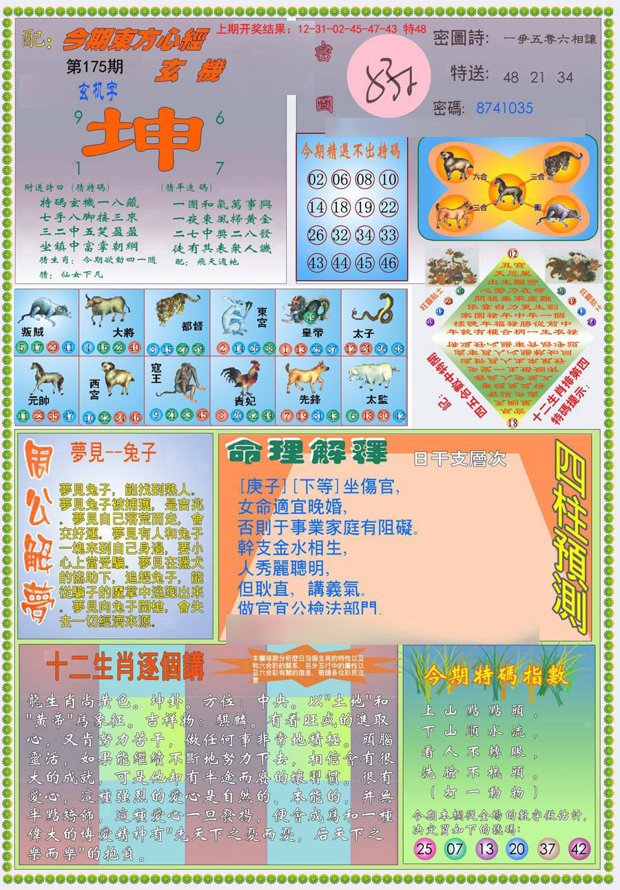 2024175期(新版)东方心经B