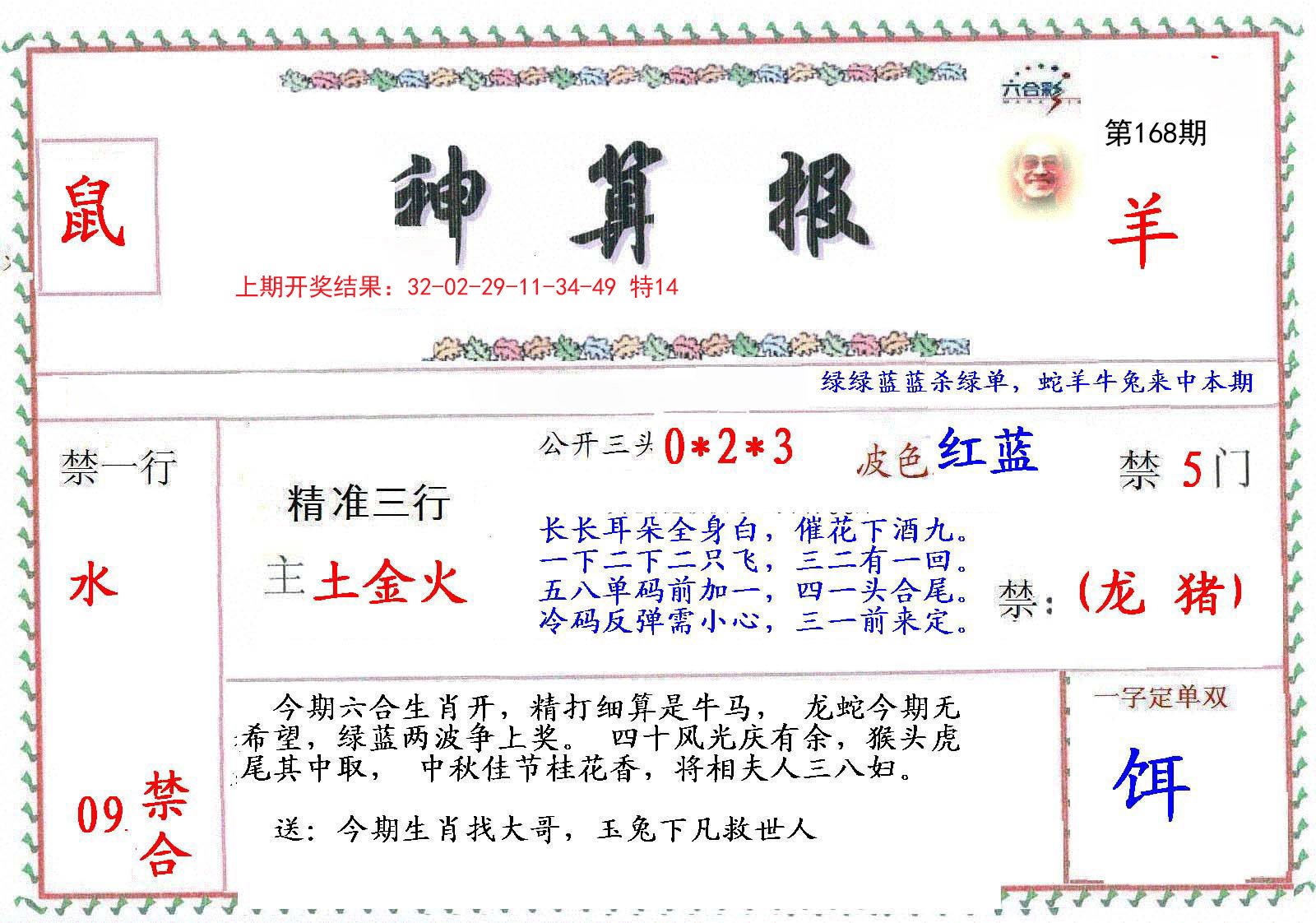 2024168期神算報