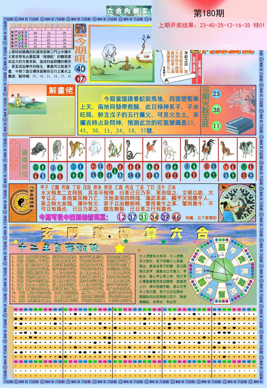 2024180期(新版)内部玄机A