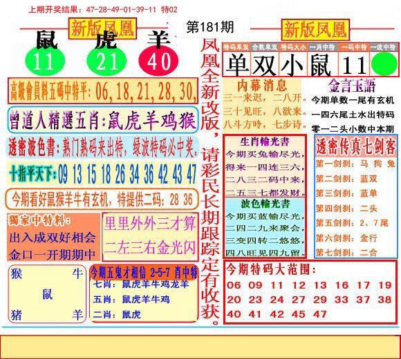 2024181期二代凤凰报
