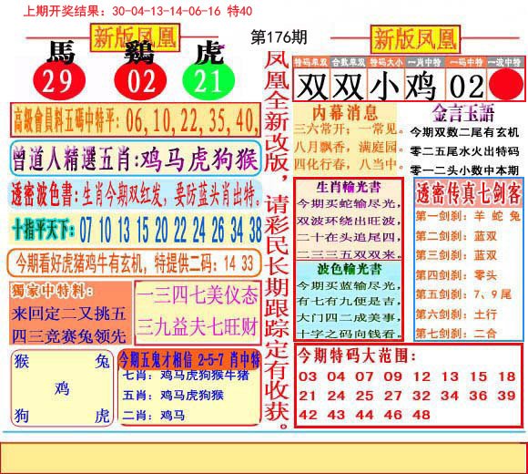 2024176期二代凤凰报
