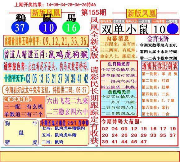 2024155期二代凤凰报