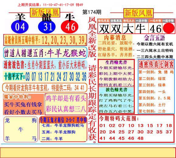 2024174期二代凤凰报