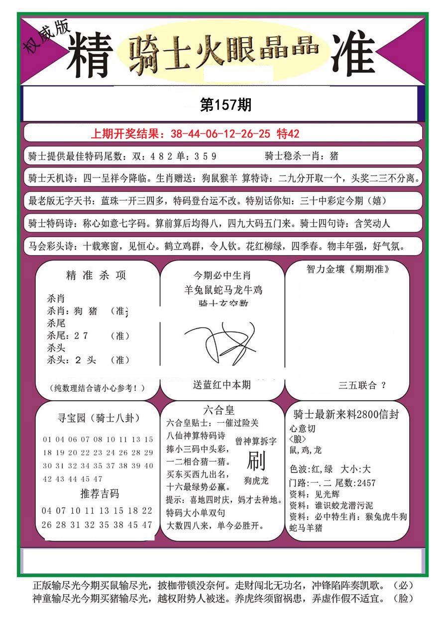 2024157期骑士火眼晶晶（正）