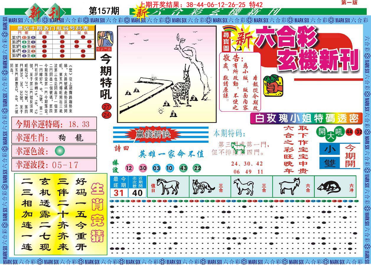 2024157期新六合彩特码新刊A