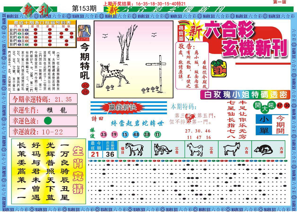 2024153期新六合彩特码新刊A