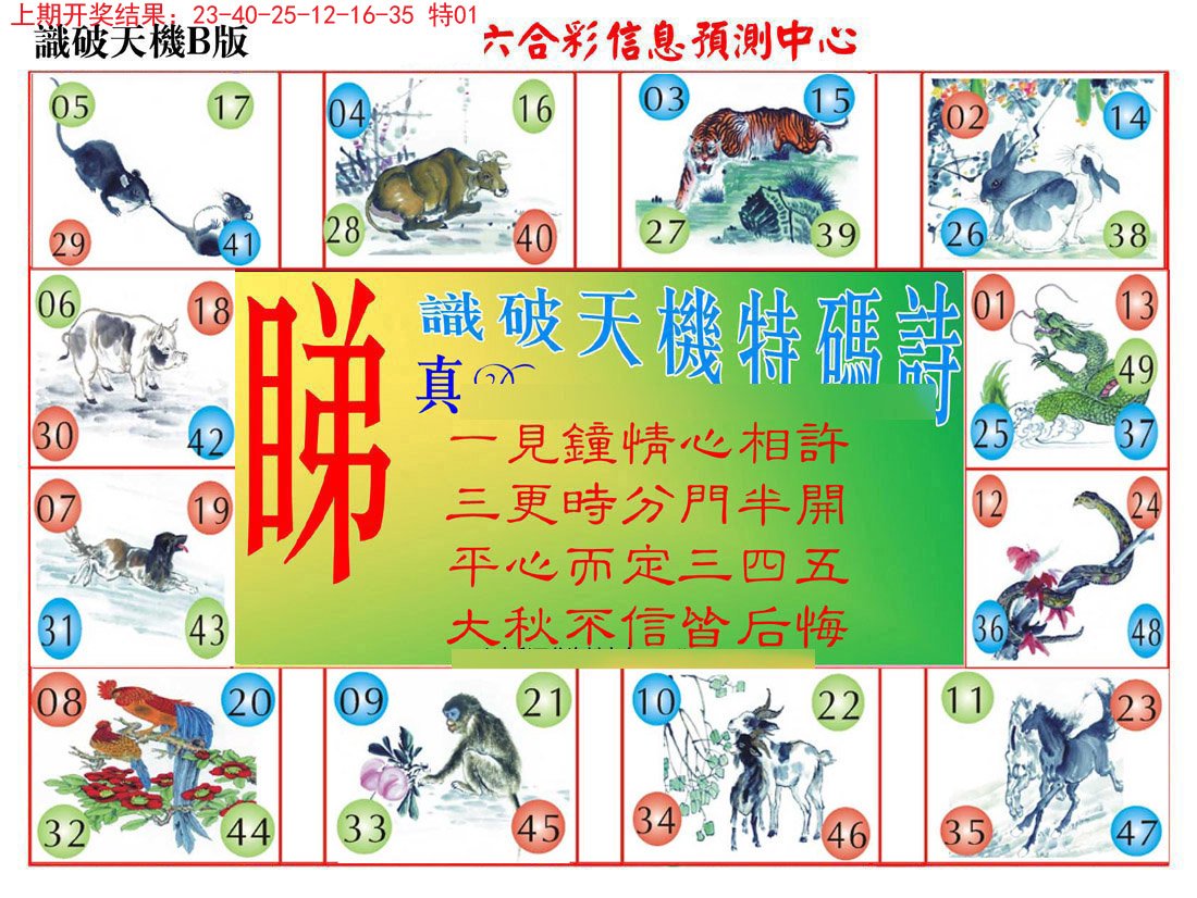 2024180期识破天机B版