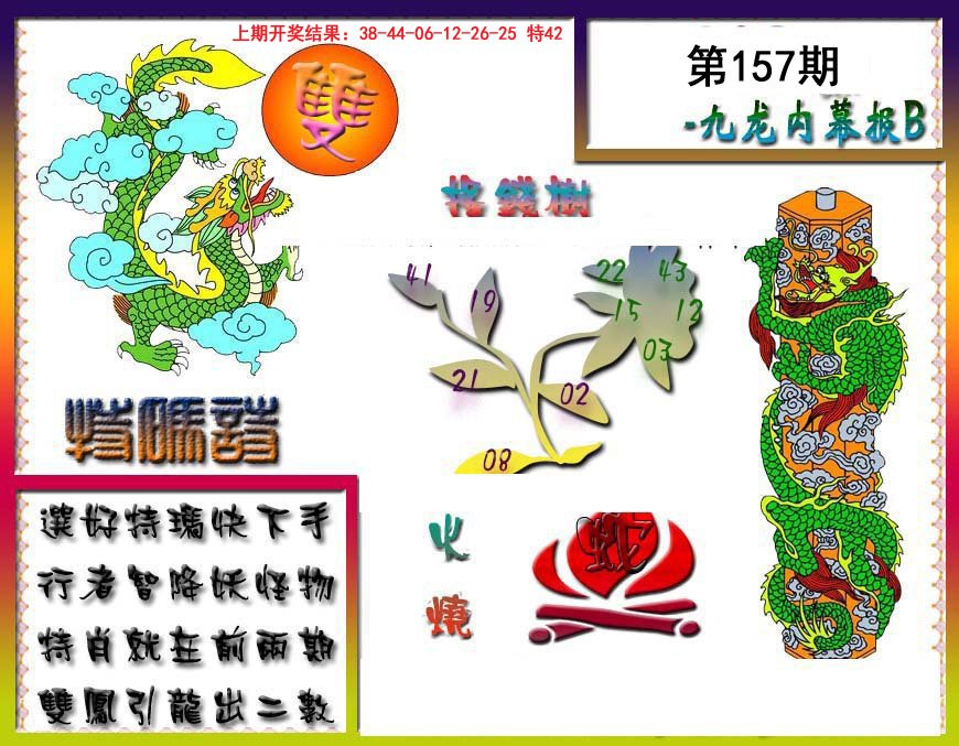 2024157期九龙内幕特肖图a