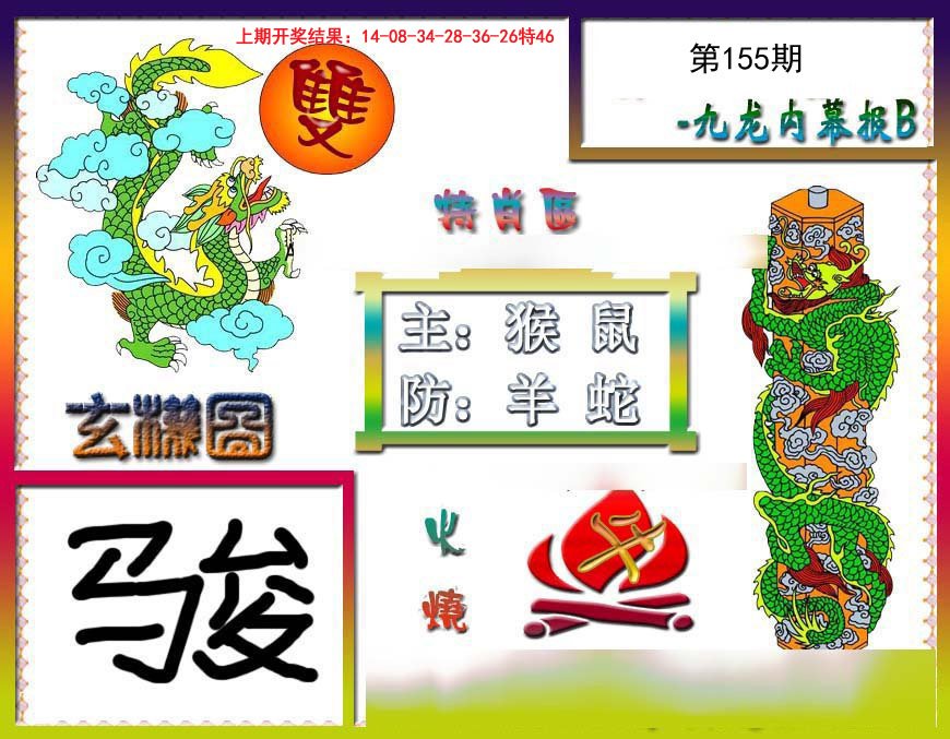 2024155期九龙内幕特肖图B