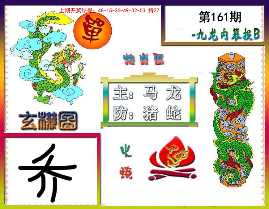 2024161期九龙内幕特肖图B