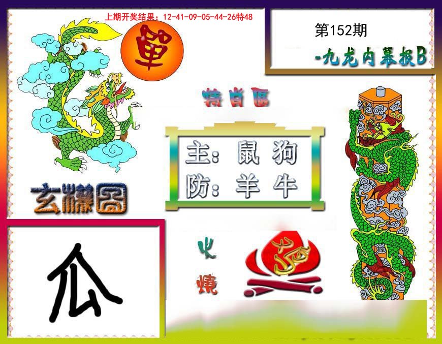 2024152期九龙内幕特肖图B