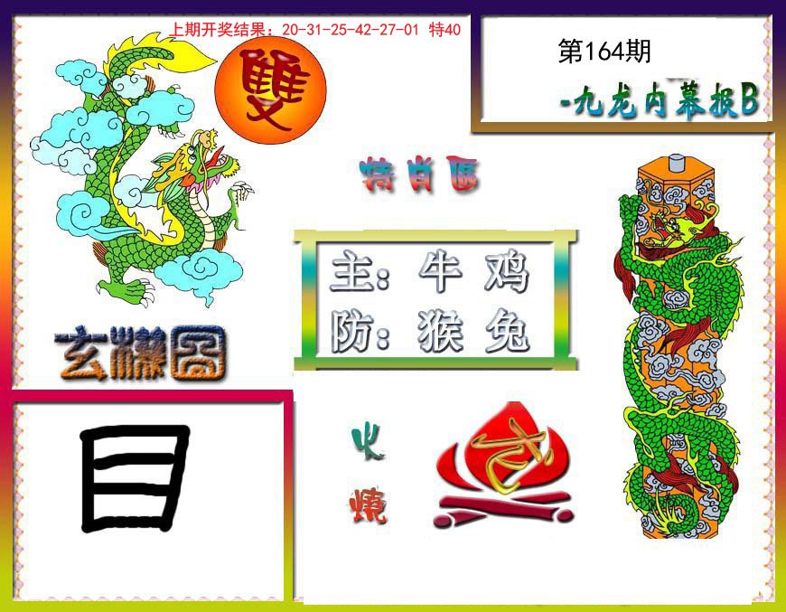 2024164期九龙内幕特肖图B